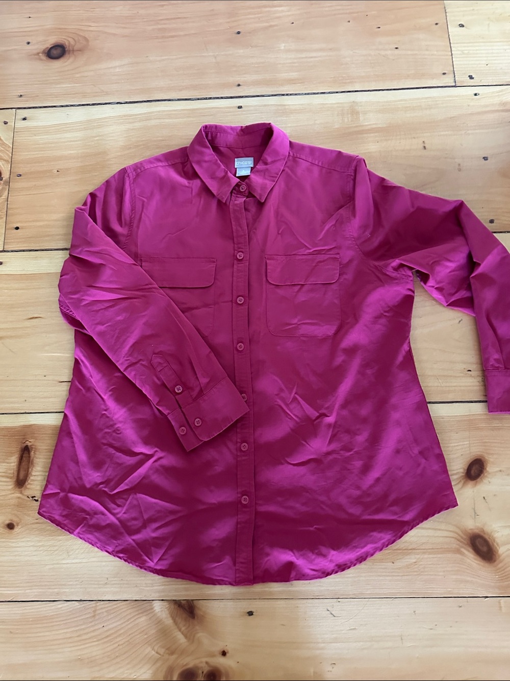 Chico's Women's Button-Down Shirt in Fuchsia